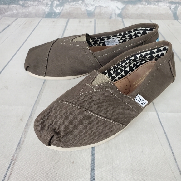 Toms Alpargata Ash Canvas Slip Ons Size W5 - Picture 4 of 12